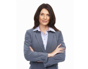 Elegant business woman with hands folded