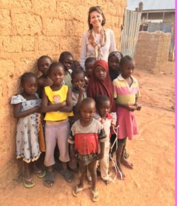 Rebecca Tinsley with children in northern Nigeria